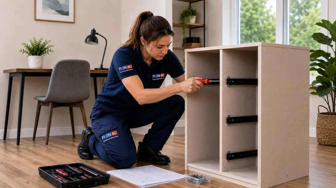 Flat pack furniture and assembly tools